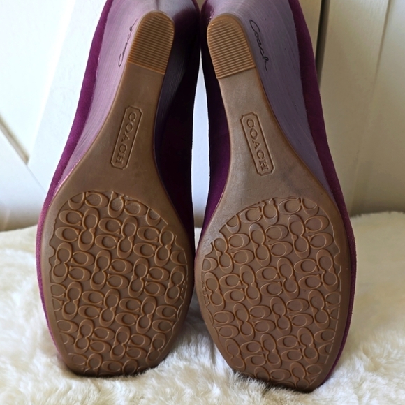 Coach Purple Suede "Terri" Wedges - Picture 8 of 9